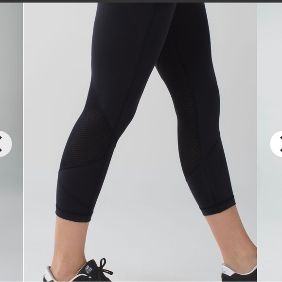 Lululemon Pace Rival 22'' Crop Leggings Luxtreme Side Pockets Run Black Women 4 - Picture 2 of 14
